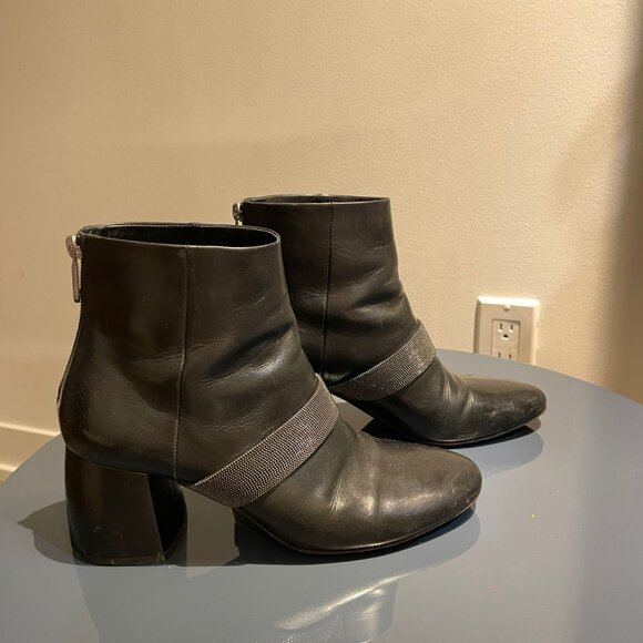 Brunello Cucinelli black leather ankle boots Sz 9 - Picture 5 of 5